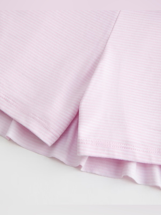 Hollister Strapless Halter Tiered Mini Dress with Skort in Light Pink / white - Picture 6 of 11